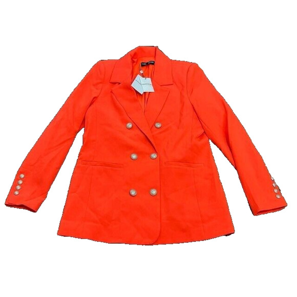 Generation Love Leighton Crepe Blazer Jacket Double Breasted Papaya Small NEW - Picture 3 of 11